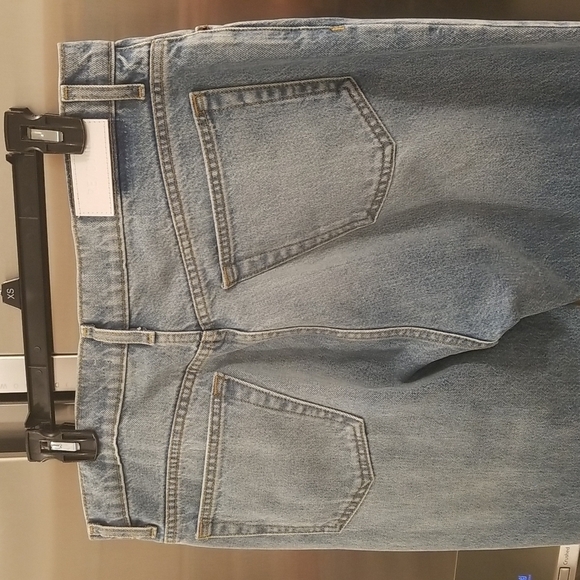 💕RE/DONE💕 70's Straight Leg Jeans ~ Daring Indigo With Rip High Waist 31 NWOT - Picture 13 of 16